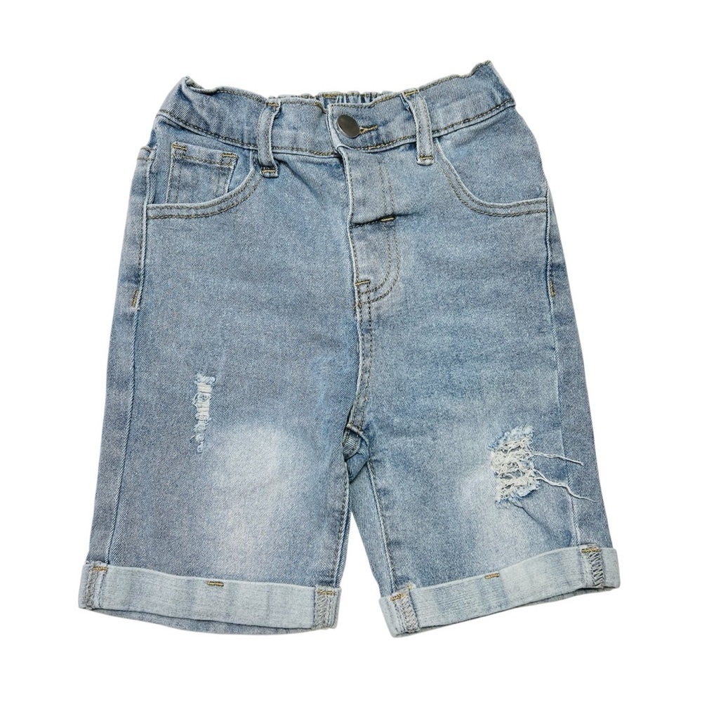 SHEIN Blue Distressed Denim Shorts